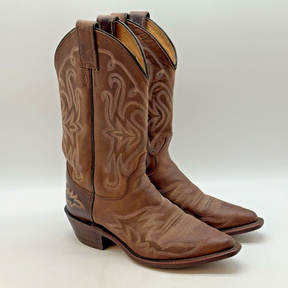 Justin BRL113 Bent Rail Western Boot Women's 5.5 B Chocolate Ponteggio Cowhide